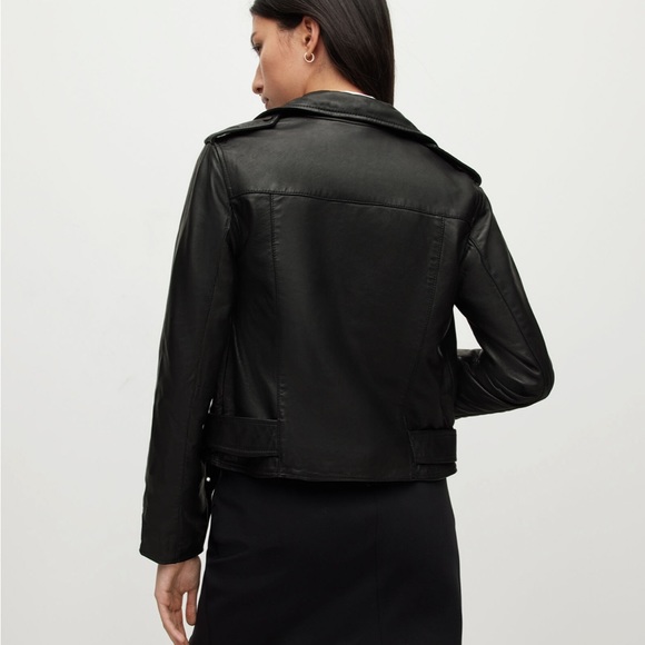 All Saints Balfern Black Leather Jacket size 00 - Picture 10 of 12